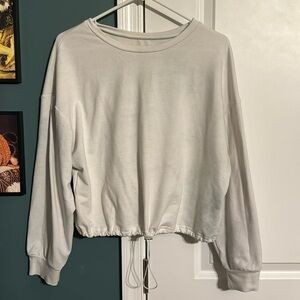 White L Sinch Waist Sweater